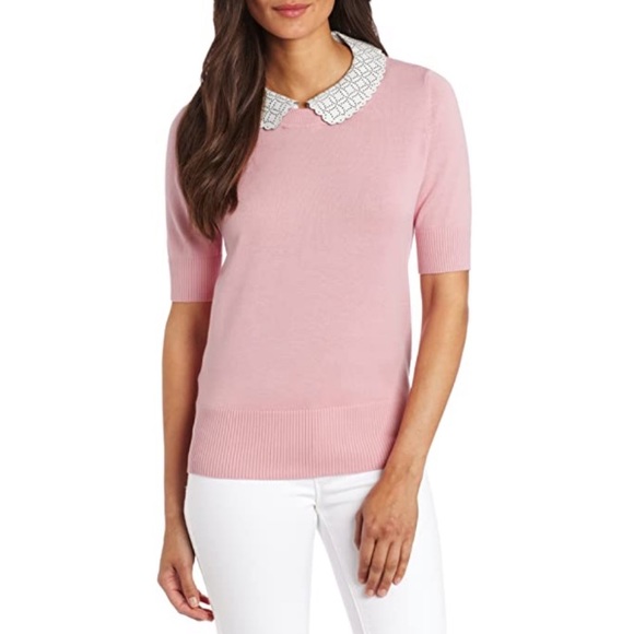 Pink Tartan Detachable Collar Sweater - Picture 1 of 6